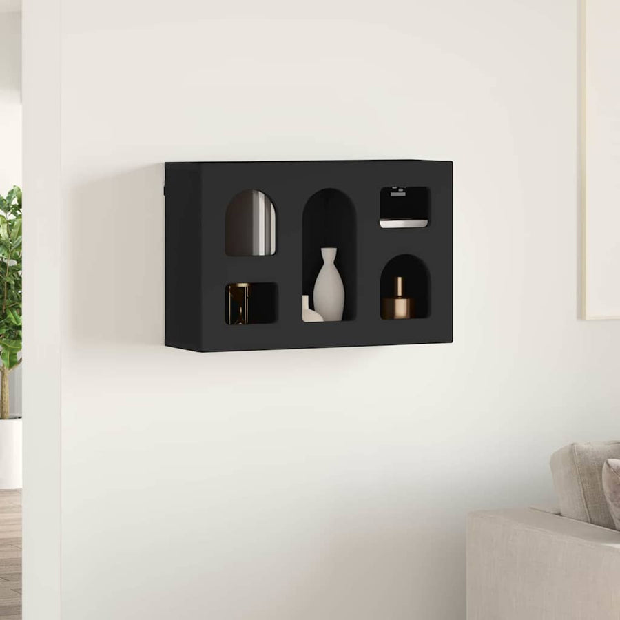 Hangkast met plank Zwart 60 x 20 x 40 cm Bewerkt hout