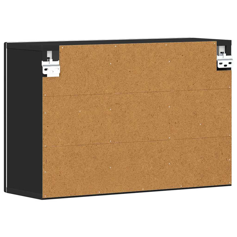Hangkast met plank Zwart 60 x 20 x 40 cm Bewerkt hout