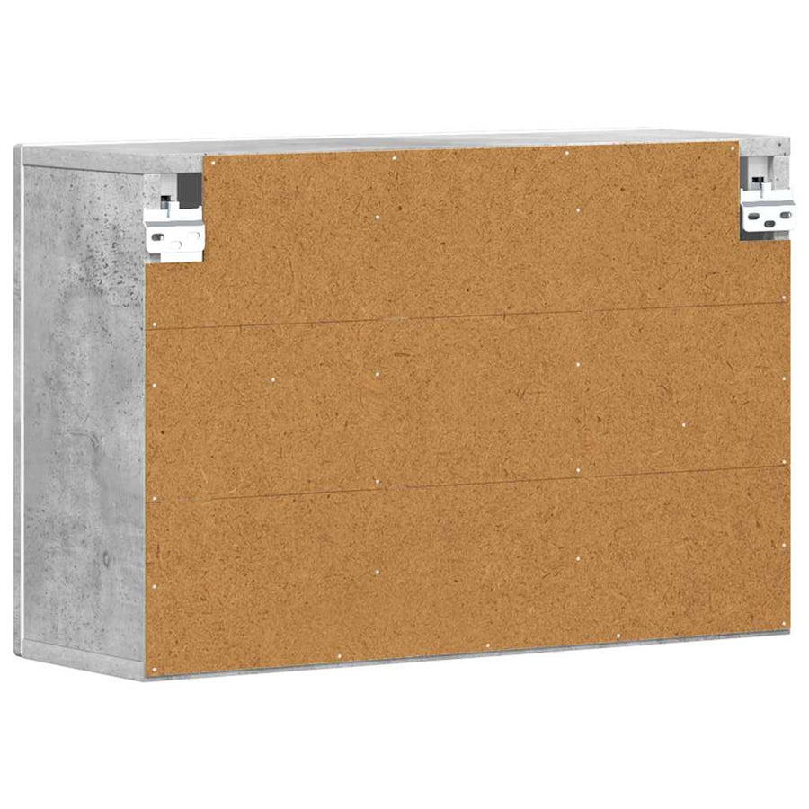 Hangkast met plank Beton Grijs 60 x 20 x 40 cm Bewerkt hout