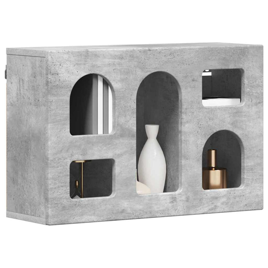 Hangkast met plank Beton Grijs 60 x 20 x 40 cm Bewerkt hout