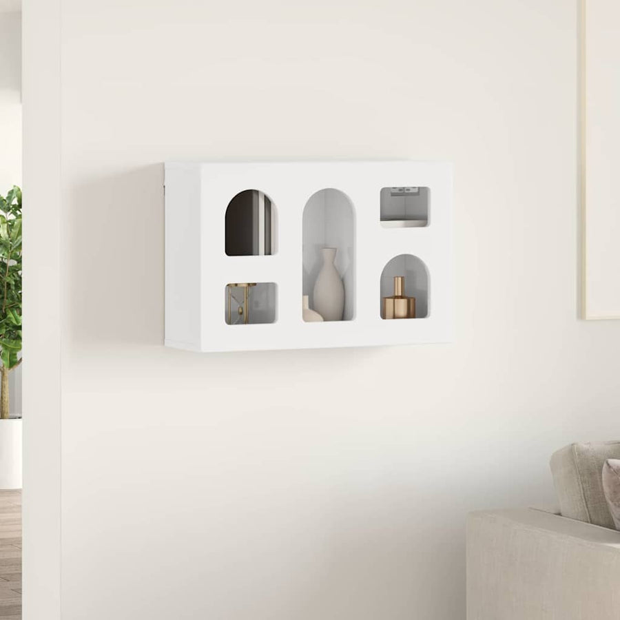 Hangkast met plank Hoogglans wit 60 x 20 x 40 cm Bewerkt hout