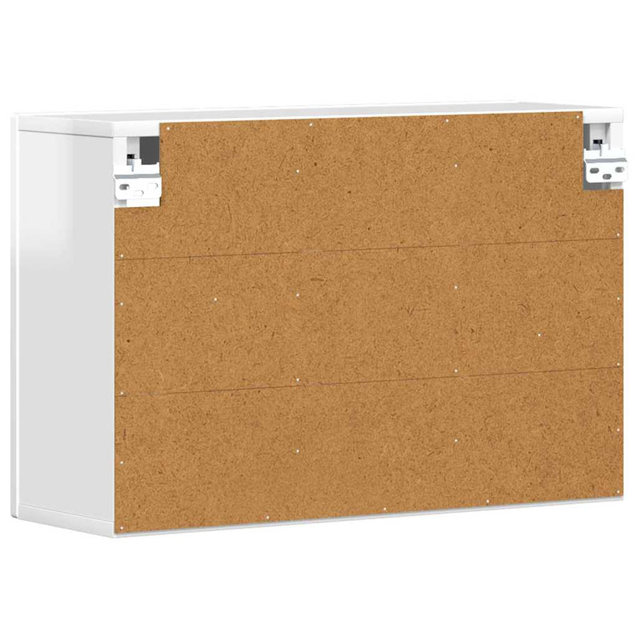 Hangkast met plank Hoogglans wit 60 x 20 x 40 cm Bewerkt hout