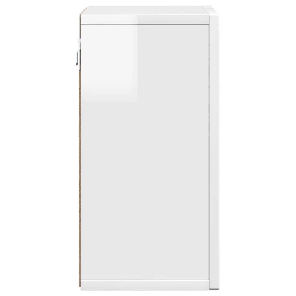 Hangkast met plank Hoogglans wit 60 x 20 x 40 cm Bewerkt hout