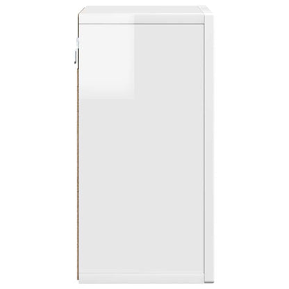 Hangkast met plank Hoogglans wit 60 x 20 x 40 cm Bewerkt hout