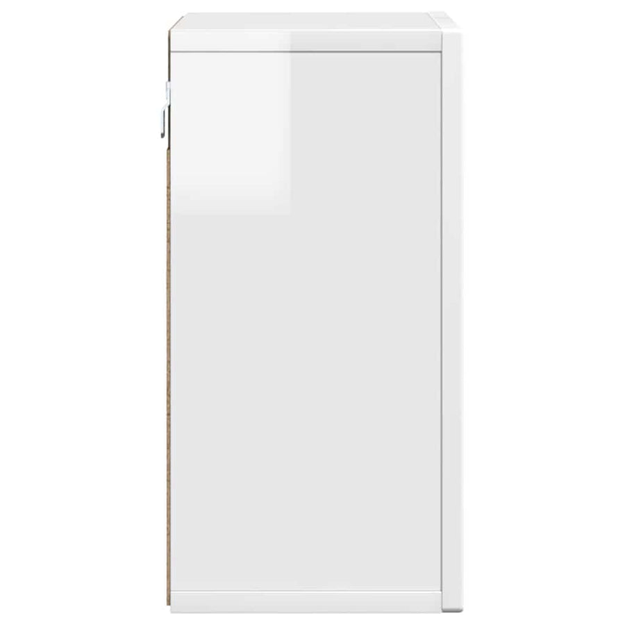Hangkast met plank Hoogglans wit 60 x 20 x 40 cm Bewerkt hout