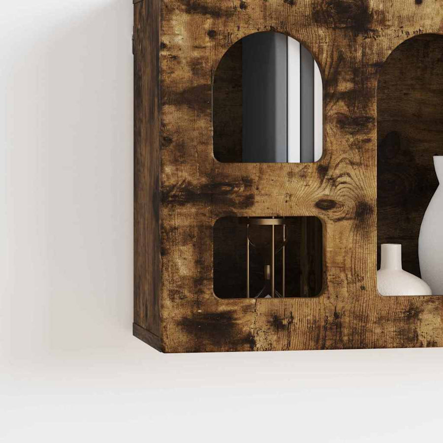 Hangkast met plank Gerookt eiken 60 x 20 x 40 cm Bewerkt hout