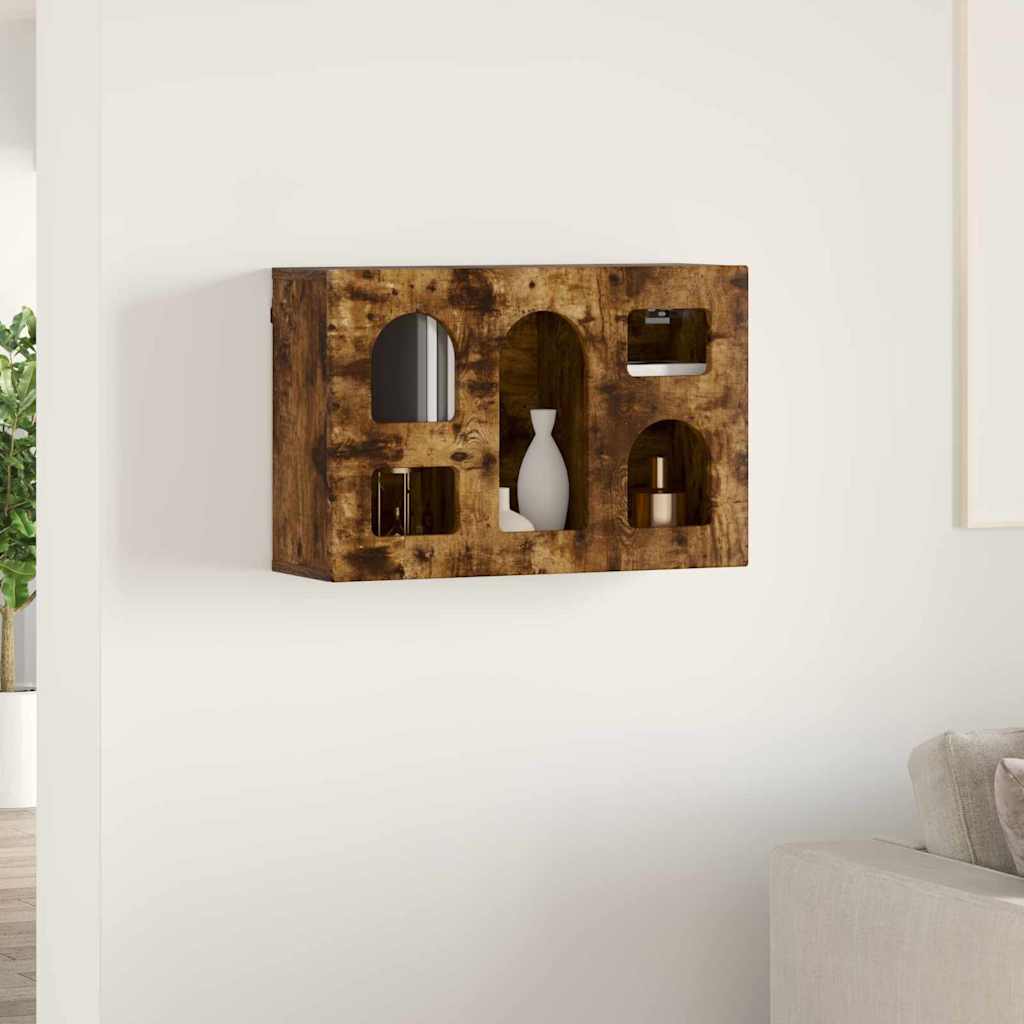 Hangkast met plank Gerookt eiken 60 x 20 x 40 cm Bewerkt hout