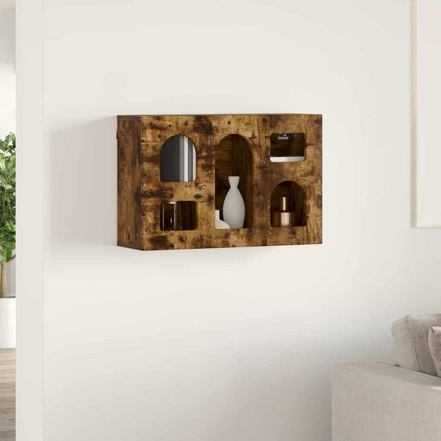 Hangkast met plank Gerookt eiken 60 x 20 x 40 cm Bewerkt hout