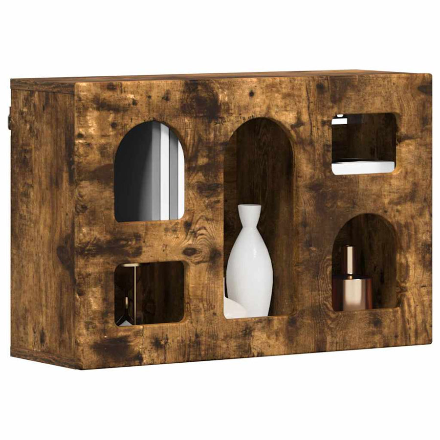 Hangkast met plank Gerookt eiken 60 x 20 x 40 cm Bewerkt hout