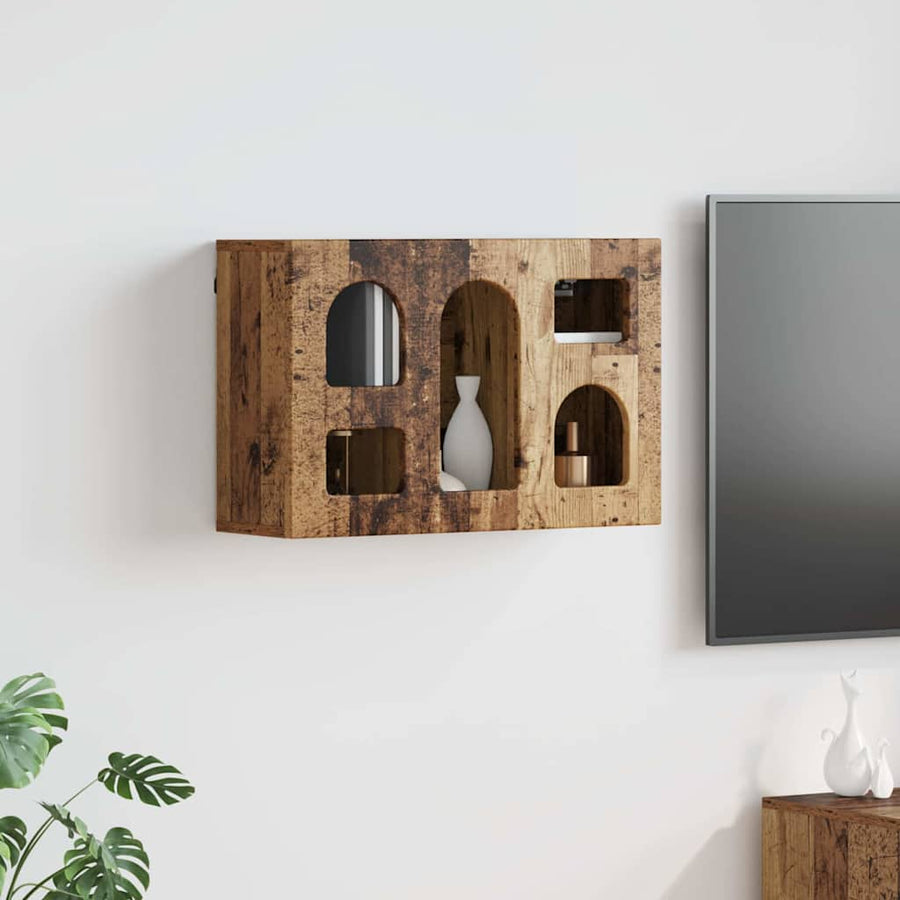 Hangkast met plank Oudhout 60 x 20 x 40 cm Bewerkt hout