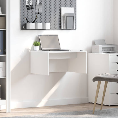 Aan de muur bevestigd bureau Wit 60 x 45 x 30 cm Bewerkt hout