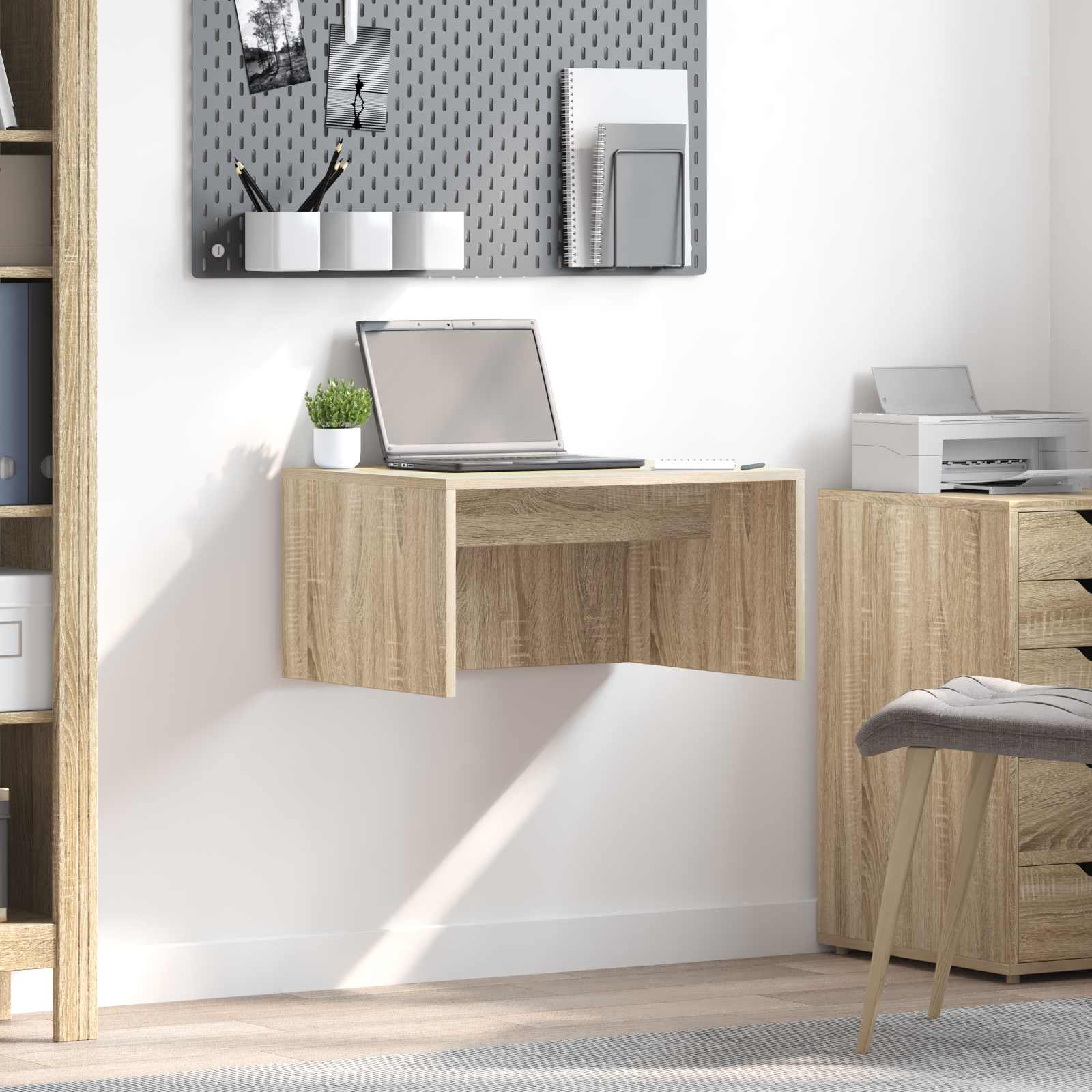 Aan de muur bevestigd bureau Sonoma Eiken 60 x 45 x 30 cm