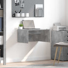 Wall-mounted desk with storage Concrete Grey 60 x 45 x 30 cm Engineered wood