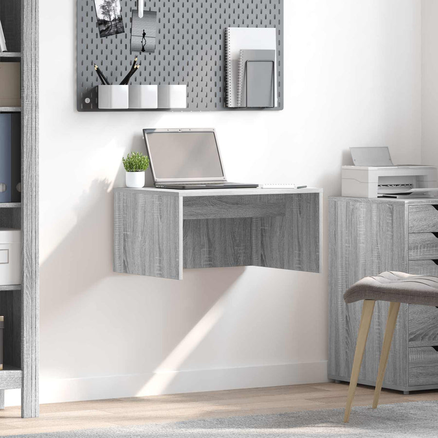 Aan de muur bevestigd bureau Grijs Sonoma 60 x 45 x 30 cm