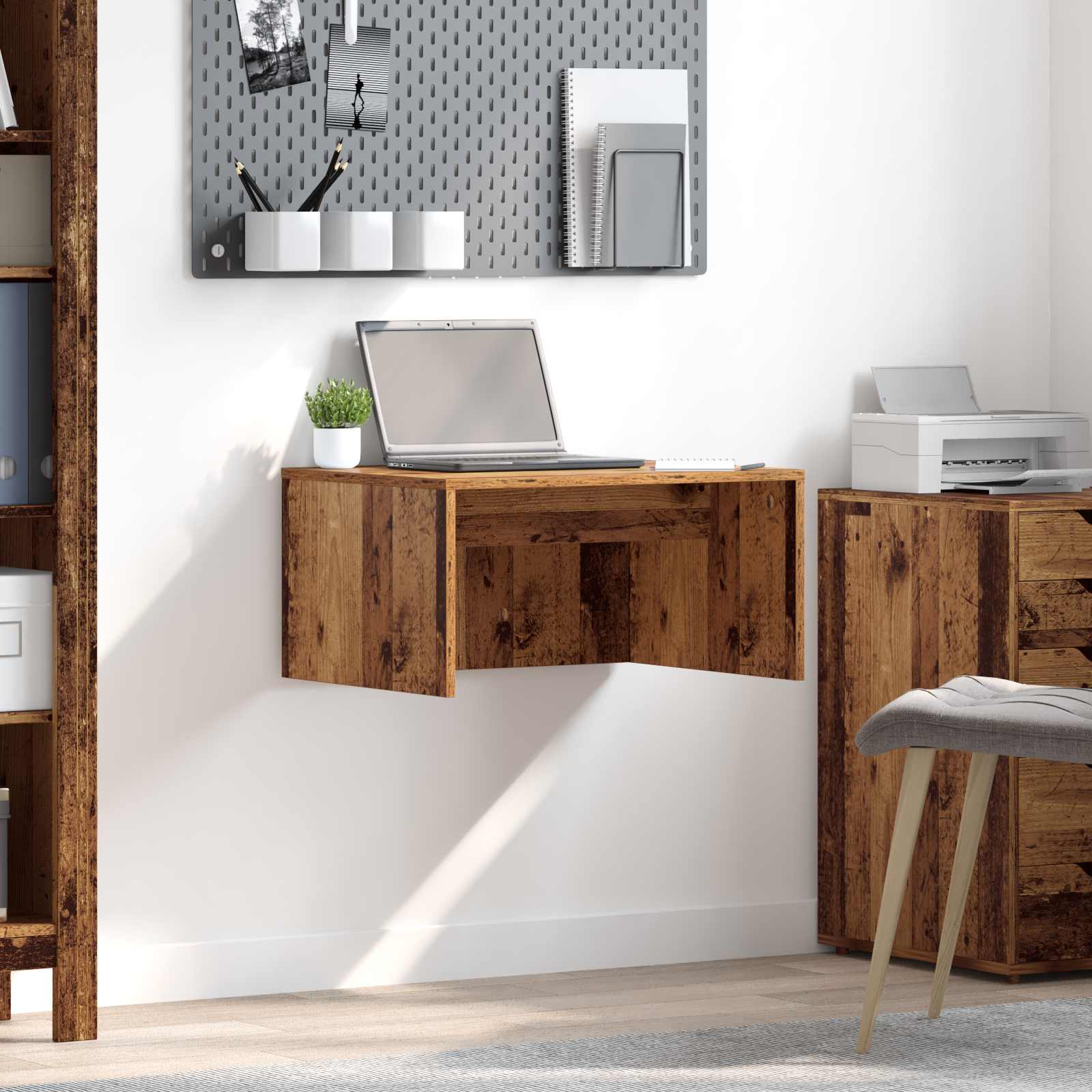 Aan de muur bevestigd bureau Oud Hout 60 x 45 x 30 cm