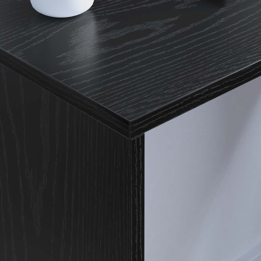 Aan de muur bevestigd bureau Zwart Eiken 80 x 45 x 30 cm
