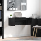 Wall-mounted Desk with Storage Black Oak 80 x 45 x 30 cm Engineered Wood