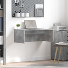 Wall-mounted Desk with Storage Concrete Grey 80 x 45 x 30 cm Engineered Wood