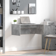 Wandbureau 80x45x30 cm beton grijs bewerkt hout