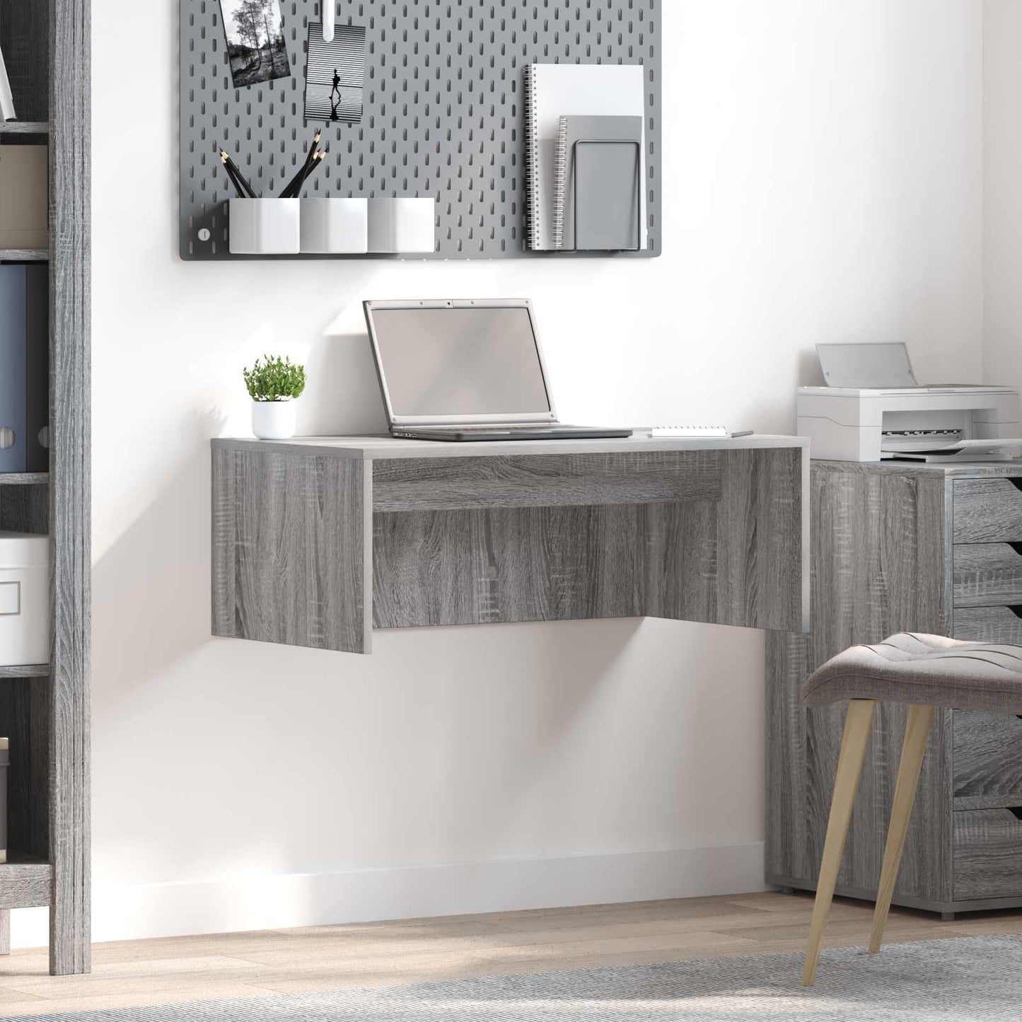 Aan de muur bevestigd bureau Grijs Sonoma 80 x 45 x 30 cm