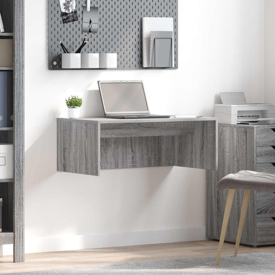 Aan de muur bevestigd bureau Grijs Sonoma 80 x 45 x 30 cm