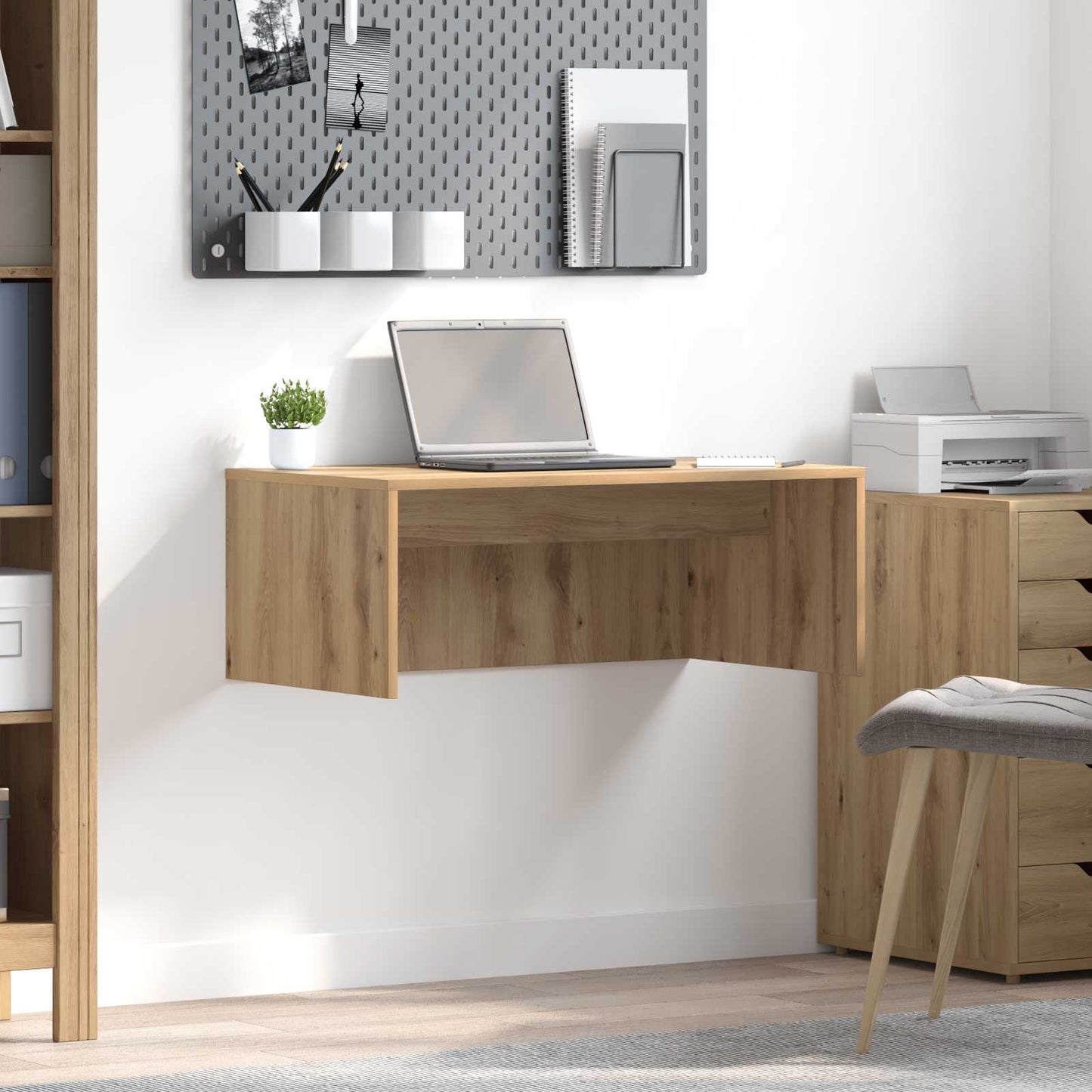 Aan de muur bevestigd bureau Artisan Eiken 80 x 45 x 30 cm