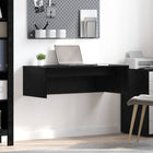Wall desk with storage Black Oak 100 x 45 x 30 cm Engineered wood