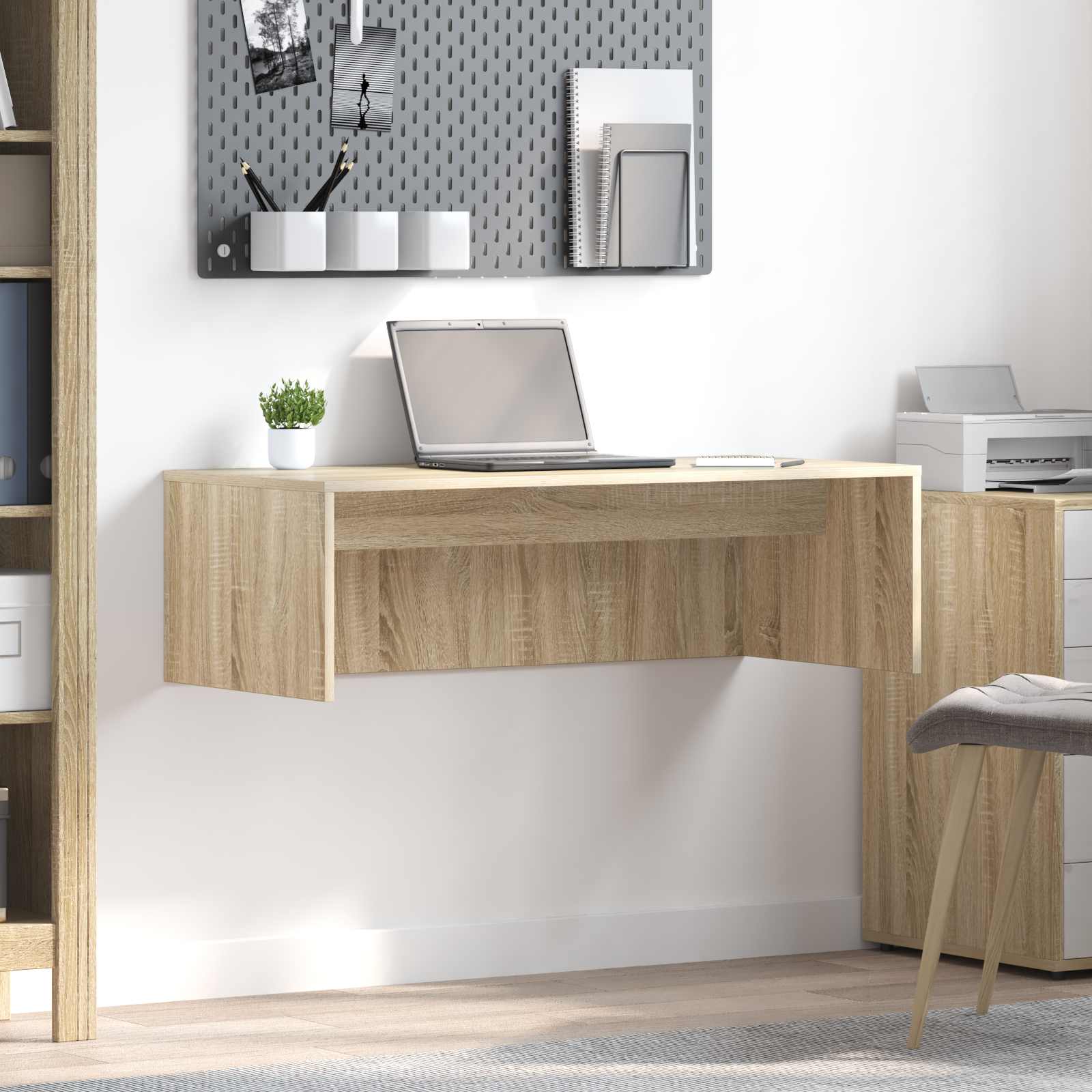 Aan de muur bevestigd bureau Sonoma Eiken 100 x 45 x 30 cm