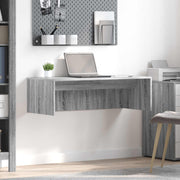 Wandbureau 100x45x30 cm grijs bewerkt hout