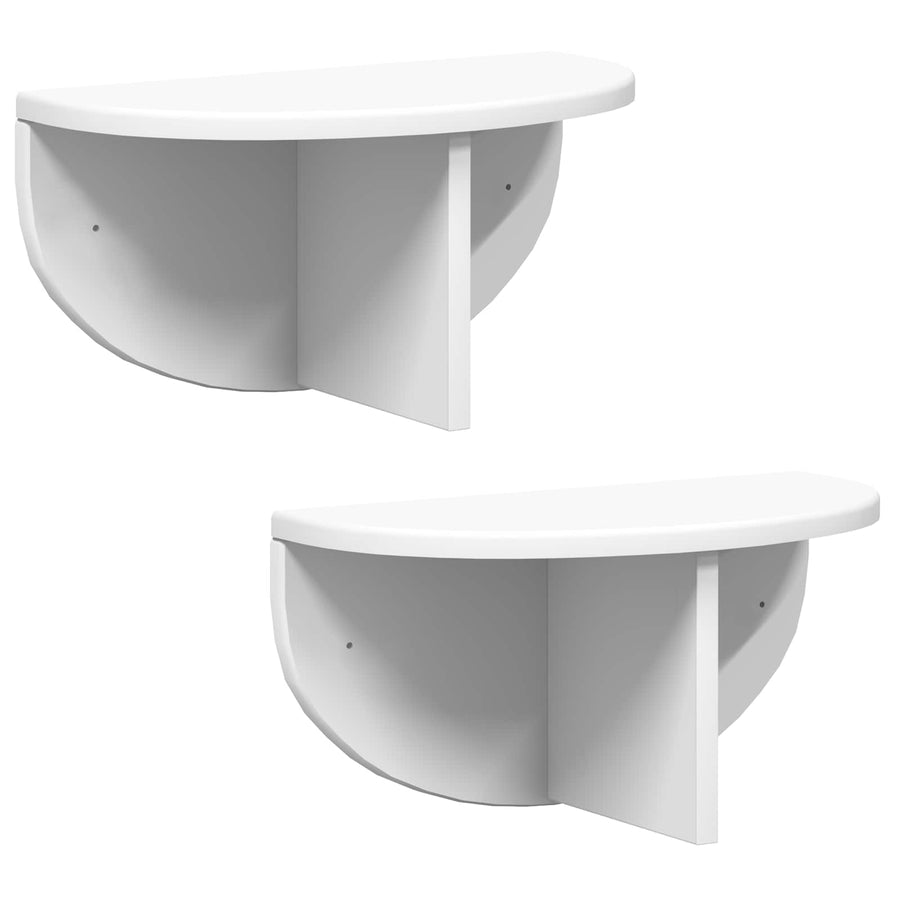 Wandplank Wandgemonteerd 2 pcs Wit 38 x 19 x 19 cm Bewerkt hout