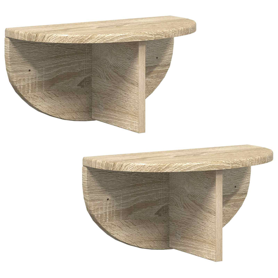 Wandplank 2 pcs Sonoma Eiken 38 x 19 x 19 cm Bewerkt hout