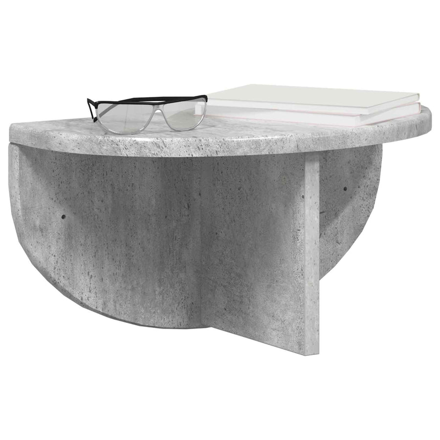 Wandplank 2 pcs Beton Grijs 38 x 19 x 19 cm Bewerkt hout