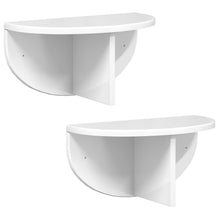 Wandplank 2 pcs Hoogglans wit 38 x 19 x 19 cm Bewerkt hout