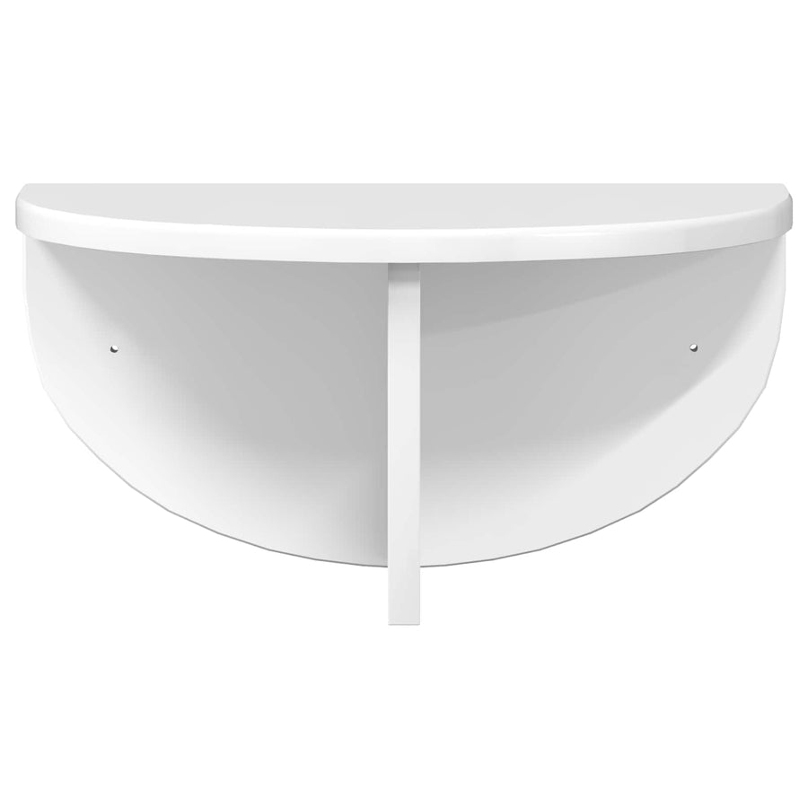 Wandplank 2 pcs Hoogglans wit 38 x 19 x 19 cm Bewerkt hout