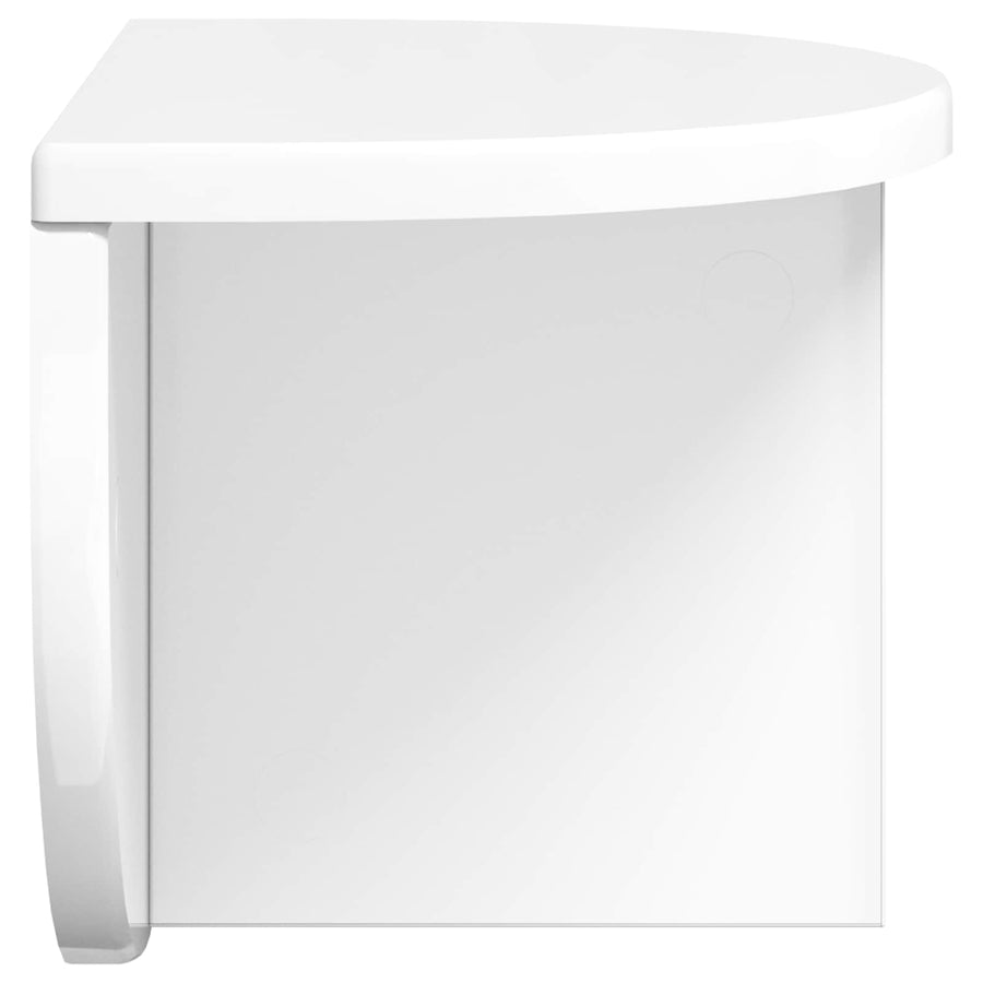 Wandplank 2 pcs Hoogglans wit 38 x 19 x 19 cm Bewerkt hout