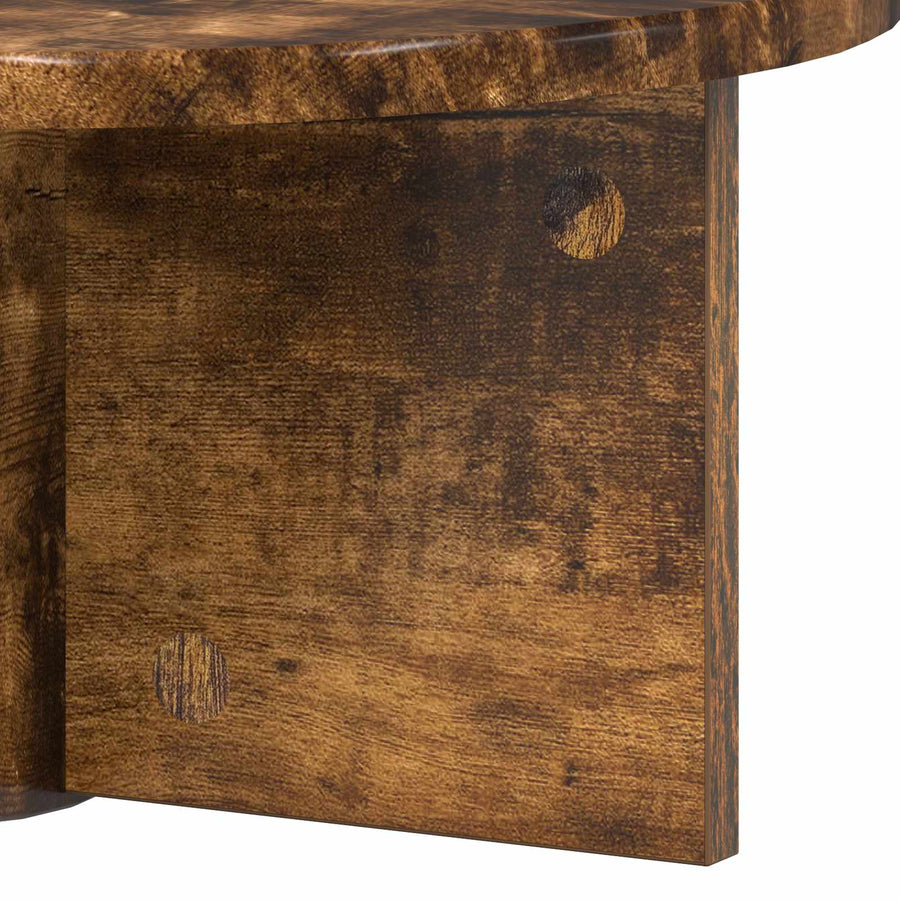Wandplank Gerookt eiken 38 x 19 x 19 cm Bewerkt hout