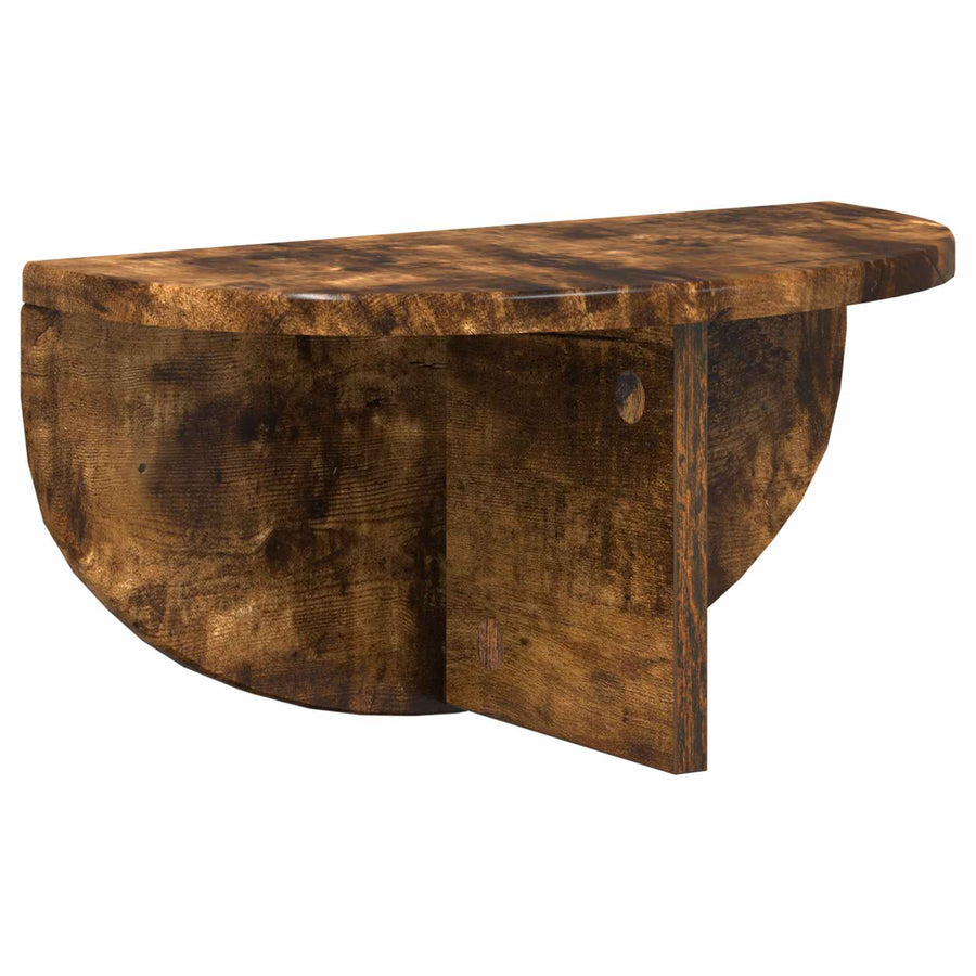 Wandplank 2 pcs Gerookt eiken 38 x 19 x 19 cm Bewerkt hout