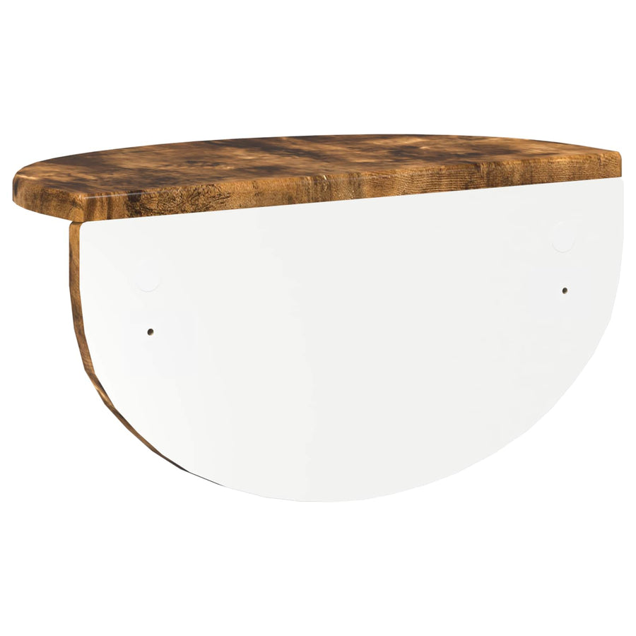 Wandplank 2 pcs Gerookt eiken 38 x 19 x 19 cm Bewerkt hout