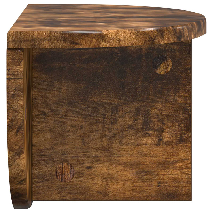 Wandplank 2 pcs Gerookt eiken 38 x 19 x 19 cm Bewerkt hout