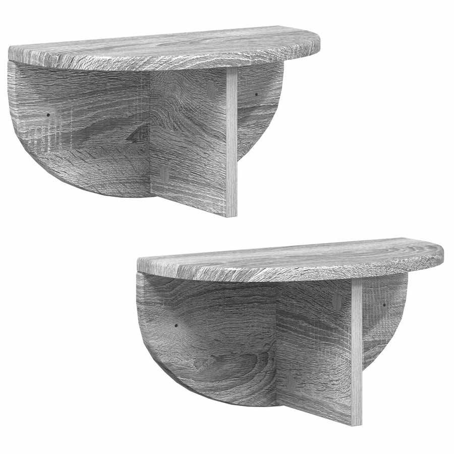 Wandplank 2 pcs Grijs Sonoma 38 x 19 x 19 cm Bewerkt hout