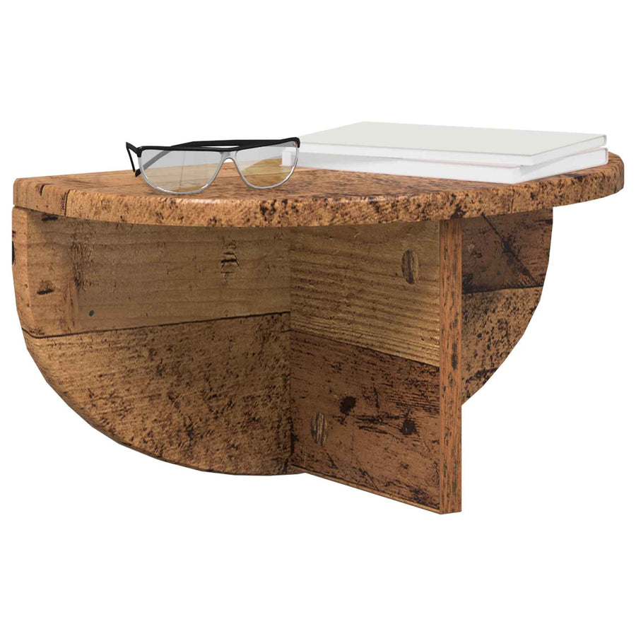 Wandplank Wandgemonteerd Oudhout 38 x 19 x 19 cm Bewerkt hout
