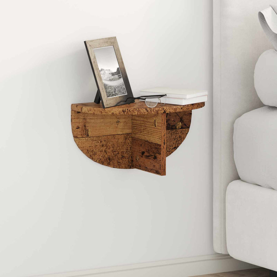 Wandplank 2 pcs Oudhout 38 x 19 x 19 cm Bewerkt hout
