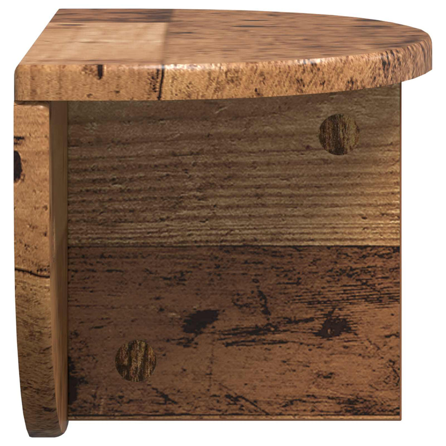 Wandplank 2 pcs Oudhout 38 x 19 x 19 cm Bewerkt hout