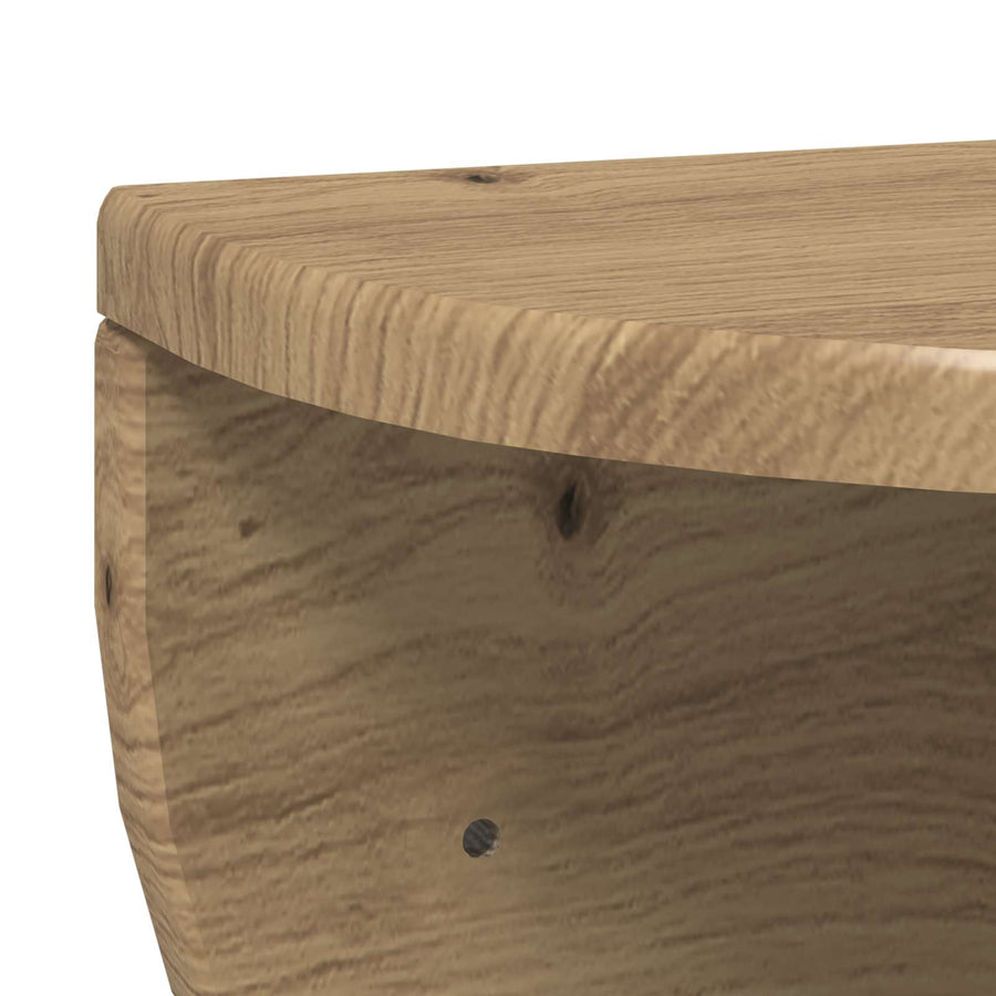 Wandplank 2 pcs Artisan Eiken 38 x 19 x 19 cm Bewerkt hout