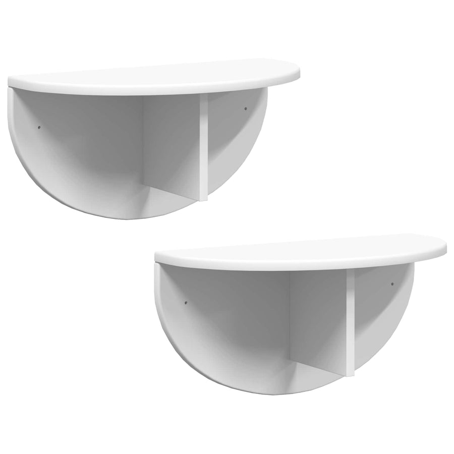 Wandplank Wandgemonteerd 2 pcs Wit 38 x 19 x 19 cm Bewerkt hout