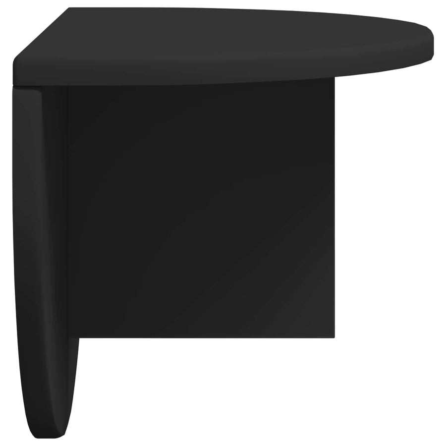 Wandplank 2 pcs Zwart 38 x 19 x 19 cm Bewerkt hout