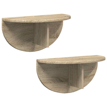 Wandplank 2 pcs Sonoma Eiken 38 x 19 x 19 cm Bewerkt hout