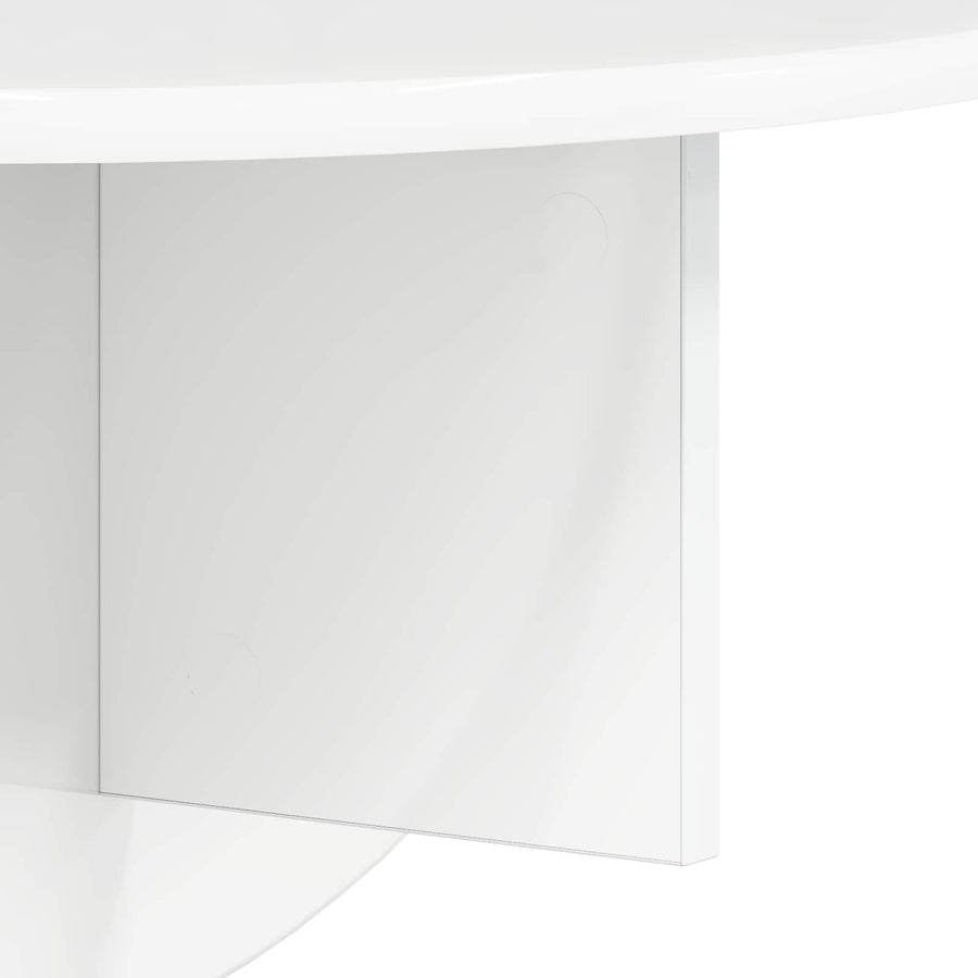 Wandplank Hoogglans wit 38 x 19 x 19 cm Bewerkt hout