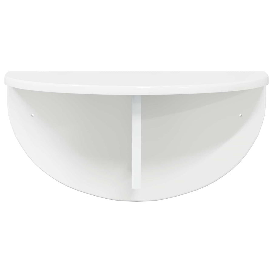 Wandplank Hoogglans wit 38 x 19 x 19 cm Bewerkt hout