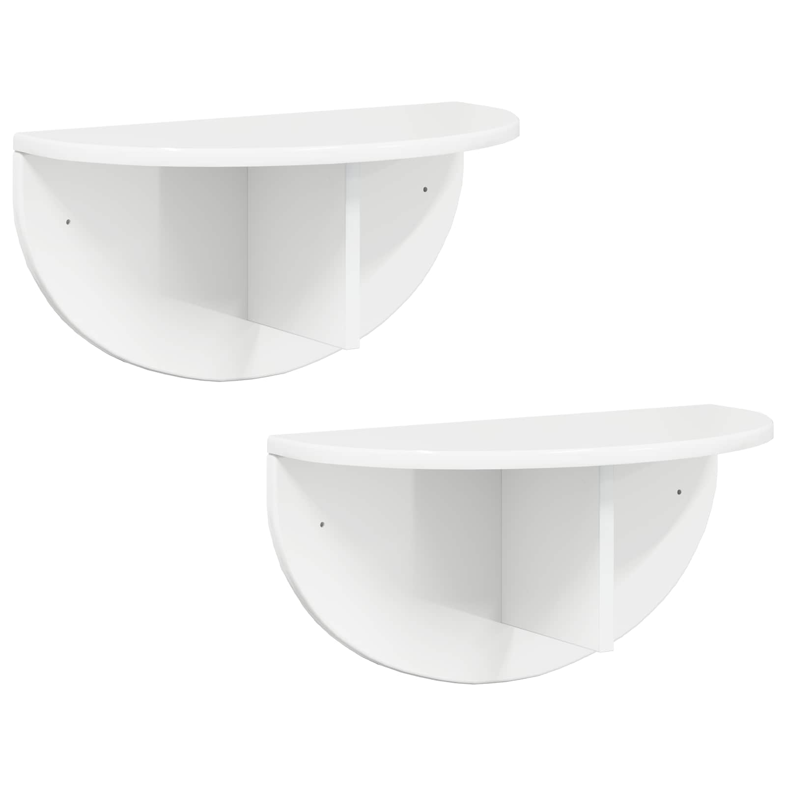 Wandplank 2 pcs Hoogglans wit 38 x 19 x 19 cm Bewerkt hout